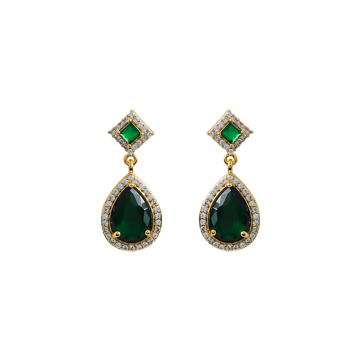 Luxe Green Teardrop Earrings