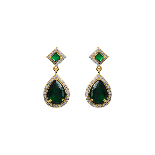 Luxe Green Teardrop Earrings