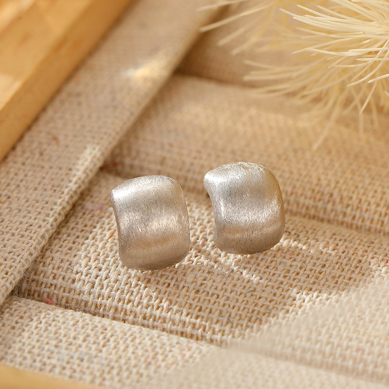 Matte Brushed Square Studs