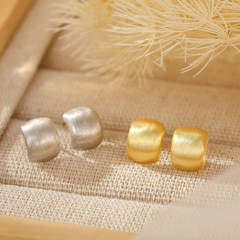 Matte Brushed Square Studs